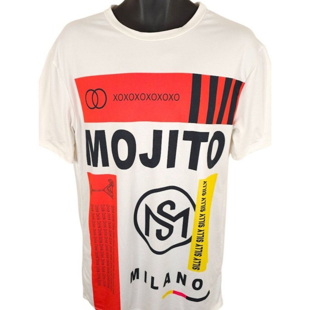 Mojito Milano T Shirt Mens Size Medium White Cocktail Tee